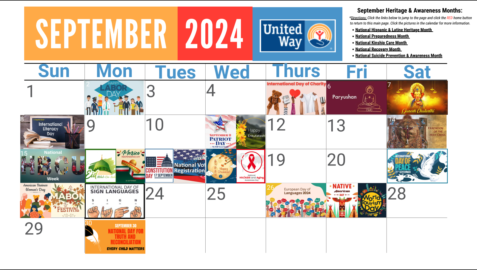 September Cultural Calendar